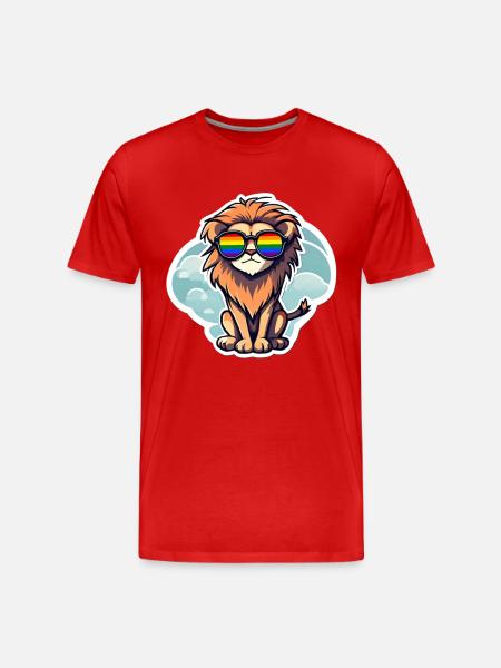 Lion LGBTQ - T-shirt bio Premium Homme - rouge