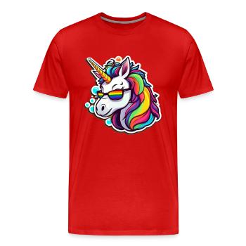 Lunettes de soleil LGBTQ Unicorn Pride Month Rainbow - T-shirt bio Premium Homme - rouge - Devant - Damien (186cm)