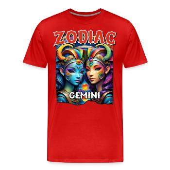 Sternzeichen Zwillinge - Zwillinge Sternzeichen - Männer Premium Bio T-Shirt - Rot - Vorne - Damien (186cm)