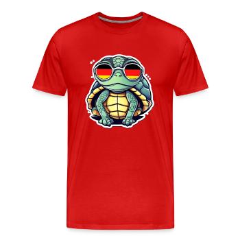 Turtle - Men's Premium Organic T-Shirt - red - Front - Damien (186cm)