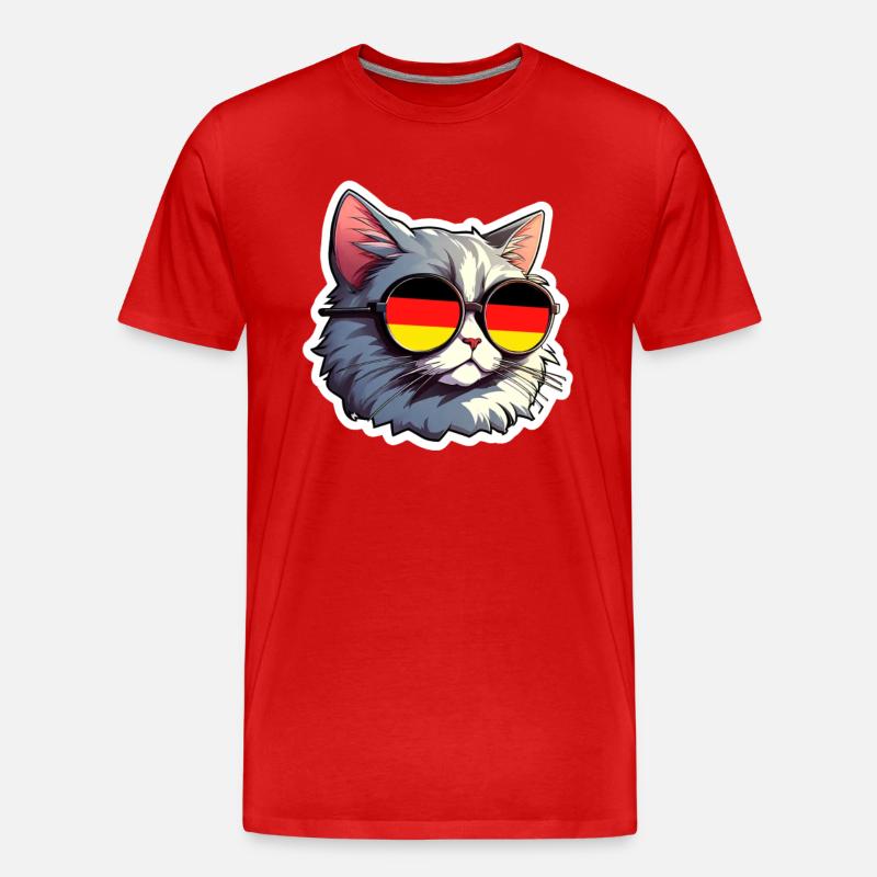 Katze - Männer Premium Bio T-Shirt - Rot