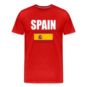 Espagne - T-shirt bio Premium Homme - rouge - Devant - Damien (186cm)