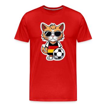 Maillot de fan de football Cat Germany - T-shirt bio Premium Homme - rouge - Devant - Damien (186cm)