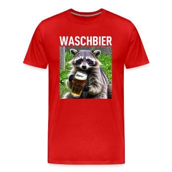 Waschbär Waschbier Bier - Männer Premium Bio T-Shirt - Rot - Vorne - Damien (186cm)
