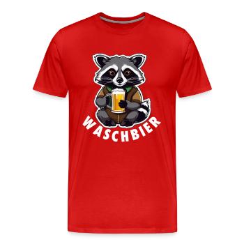 raton laveur bière drôle dicton mème - T-shirt bio Premium Homme - rouge - Devant - Damien (186cm)
