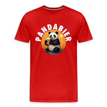 Panda Ours Panda Bière Panda Bière Panda Meme Humour - T-shirt bio Premium Homme - rouge - Devant - Damien (186cm)
