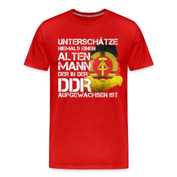 East German grandfather from the GDR East East Germany - Men's Premium Organic T-Shirt - red - Front - Damien (186cm)