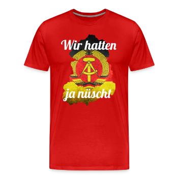 Ossi - We didn't have anything - Men's Premium Organic T-Shirt - red - Front - Damien (186cm)