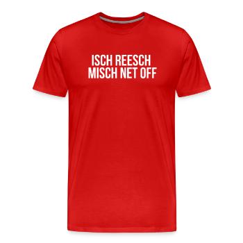 Ossi Saxon dialect - Men's Premium Organic T-Shirt - red - Front - Damien (186cm)