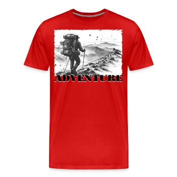 Adventure - Men's Premium Organic T-Shirt - red - Front - Damien (186cm)