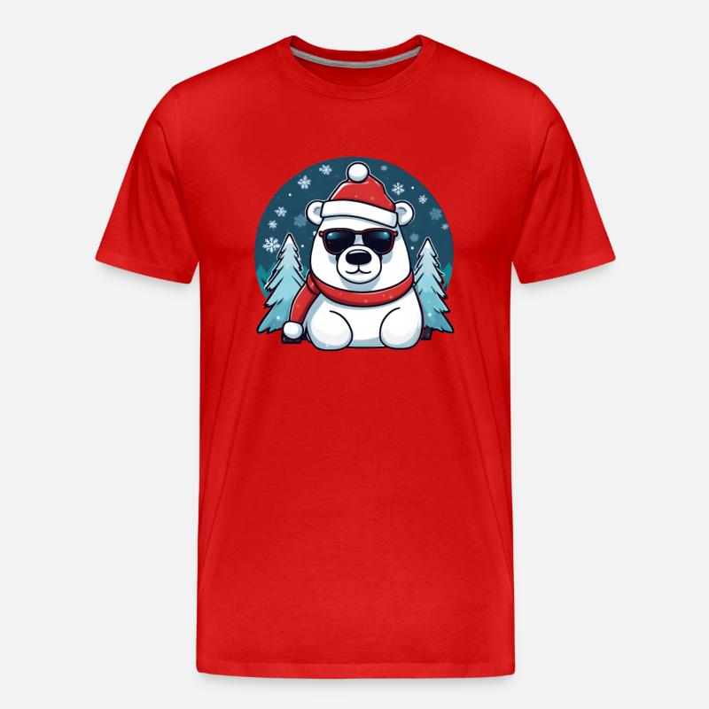 Weihnachten Eisbär Bier Eisbier - Männer Premium Bio T-Shirt - Rot