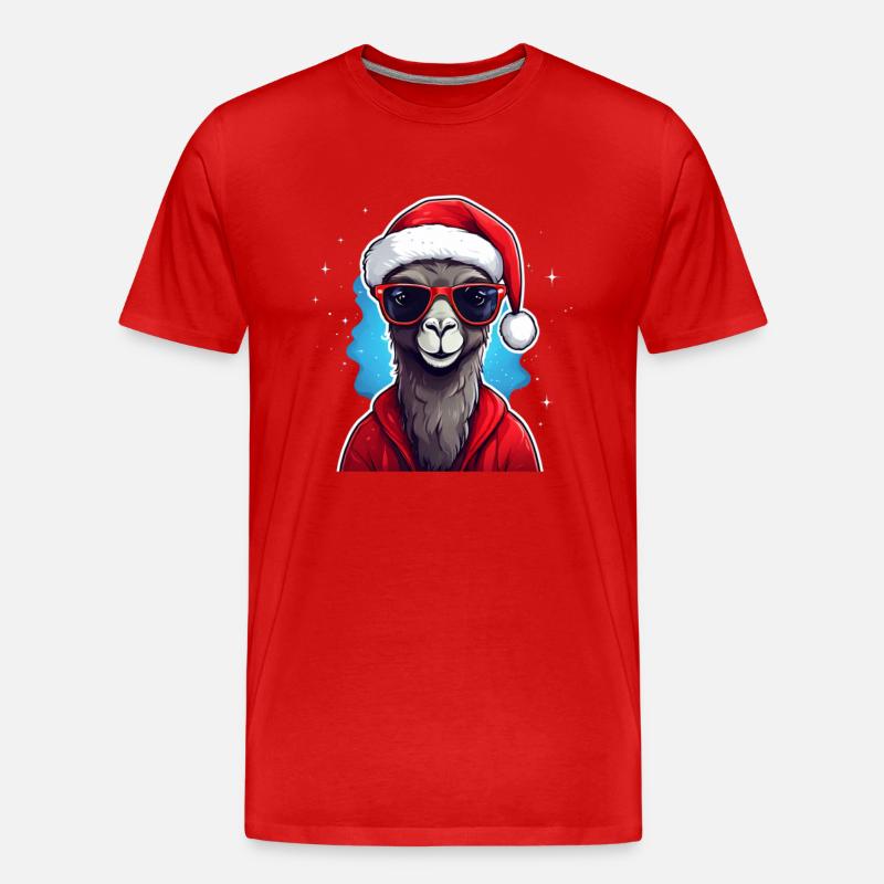 Kamel Weihnachten Weihnachtsmütze - Männer Premium Bio T-Shirt - Rot