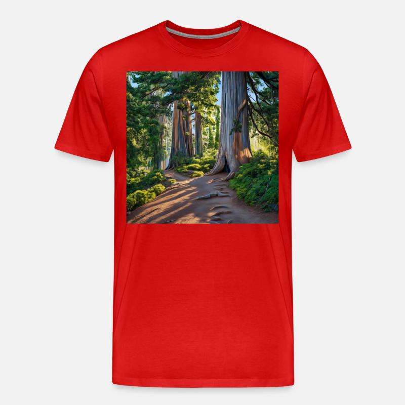 Wanderung Waldreise - Männer Premium Bio T-Shirt - Rot