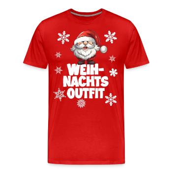 Weihnachtsoutfit - Männer Premium Bio T-Shirt - Rot - Vorne - Damien (186cm)