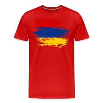 Armenien Flagge used - Männer Premium Bio T-Shirt - Rot - Vorne - Damien (186cm)