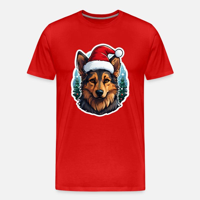 Schäferhund - Männer Premium Bio T-Shirt - Rot