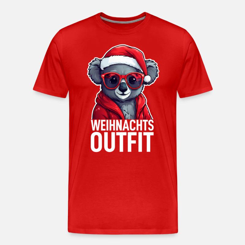 Koala Weihnachten - Männer Premium Bio T-Shirt - Rot