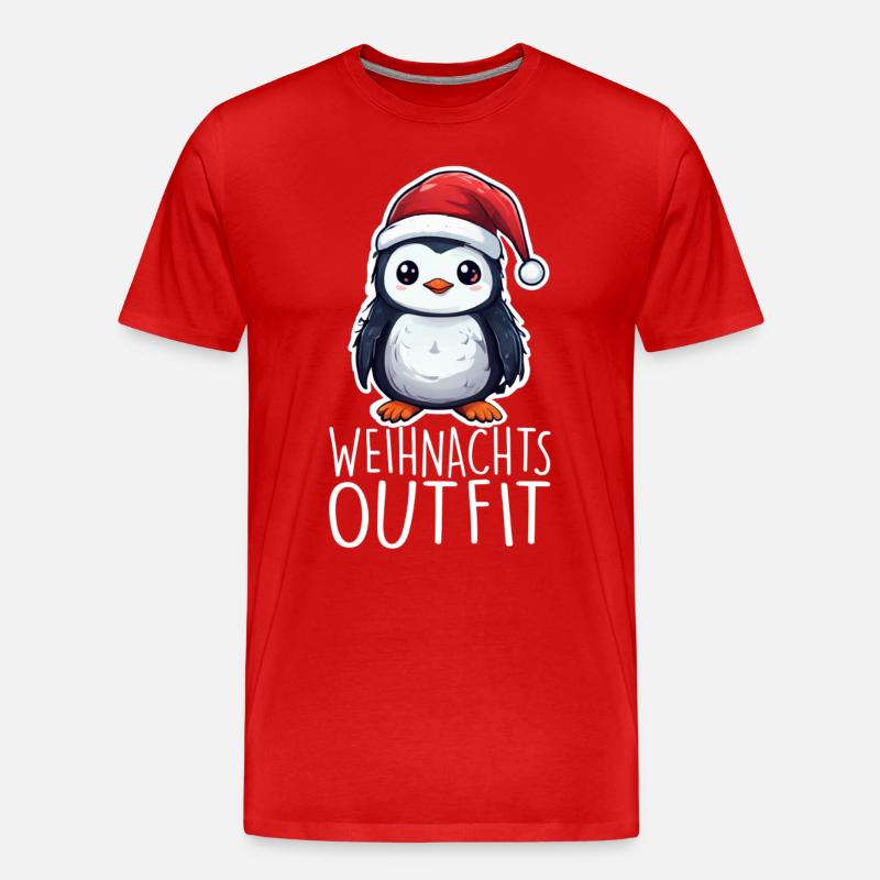 Pinguin - Männer Premium Bio T-Shirt - Rot