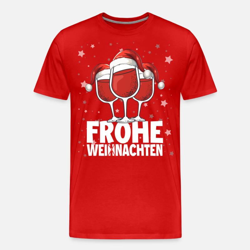 Frohe Weihnachten - Männer Premium Bio T-Shirt - Rot