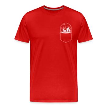 Merry Christmas Snow Globe - Men's Premium Organic T-Shirt - red - Front - Damien (186cm)