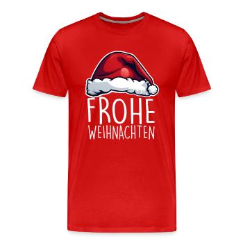 Frohe Weihnachten - Männer Premium Bio T-Shirt - Rot - Vorne - Damien (186cm)