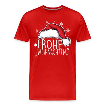 Frohe Weihnachten - Männer Premium Bio T-Shirt - Rot - Vorne - Damien (186cm)