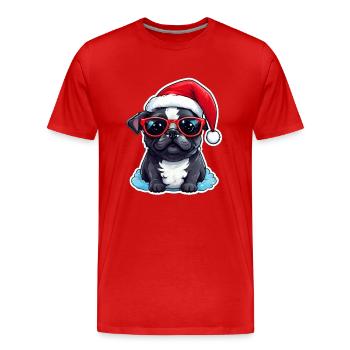 Mops - Männer Premium Bio T-Shirt - Rot - Vorne - Damien (186cm)