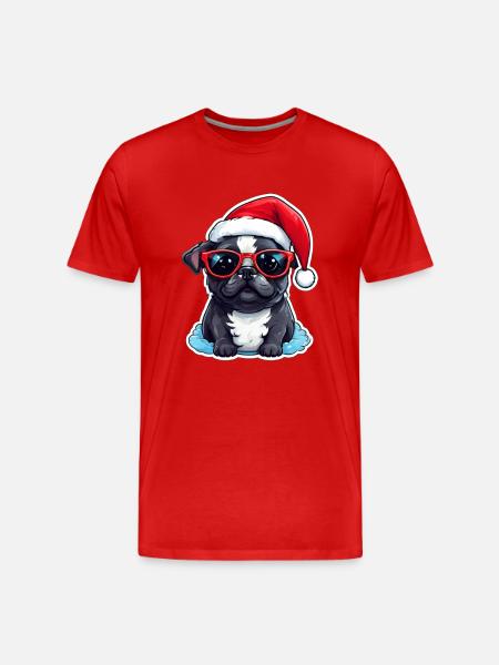 Mops - Männer Premium Bio T-Shirt - Rot