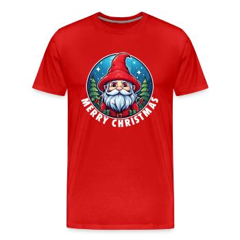 Gnome Gnome Noël - T-shirt bio Premium Homme - rouge - Devant - Damien (186cm)