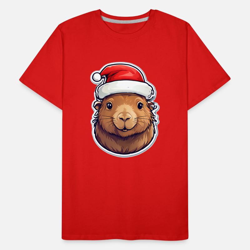 Capybara Christmas Men's Premium Organic T-Shirt