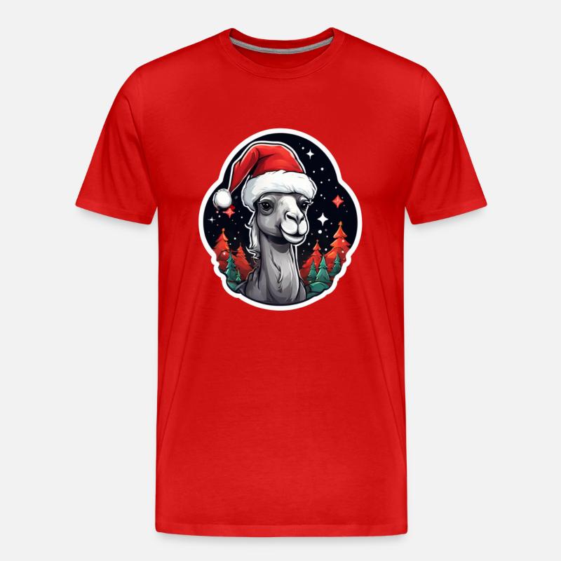 Kamel Weihnachten - Männer Premium Bio T-Shirt - Rot
