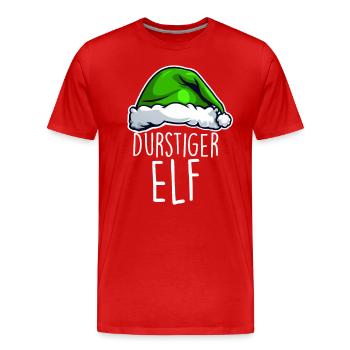 Durstiger Elf - Männer Premium Bio T-Shirt - Rot - Vorne - Damien (186cm)