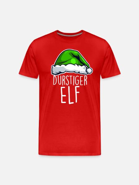 Durstiger Elf - Männer Premium Bio T-Shirt - Rot