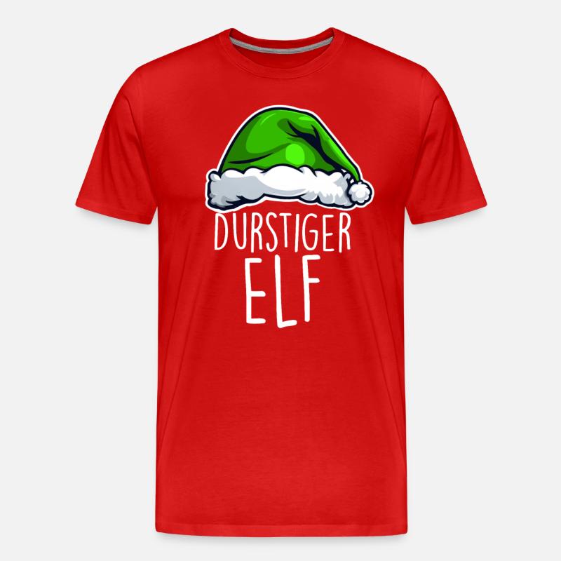 Durstiger Elf - Männer Premium Bio T-Shirt - Rot