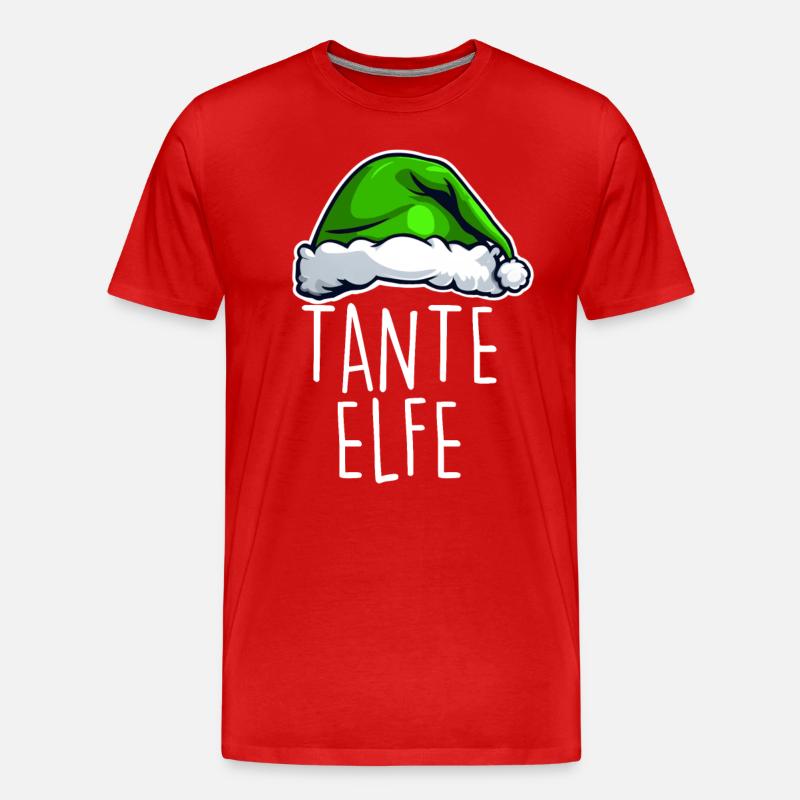 Tante Elf - Männer Premium Bio T-Shirt - Rot