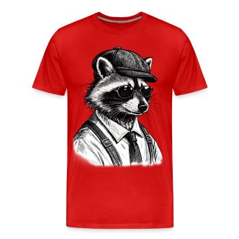 Herr - Männer Premium Bio T-Shirt - Rot - Vorne - Damien (186cm)