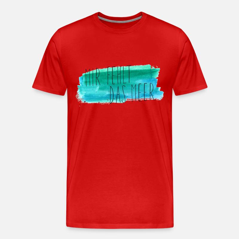 Mir fehlt das Meer. - Männer Premium Bio T-Shirt - Rot