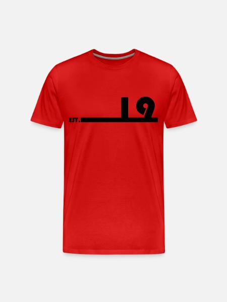 19_Black - Männer Premium Bio T-Shirt - Rot