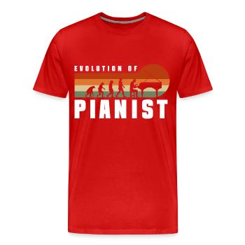Pianiste Piano Clavier de musique classique - T-shirt bio Premium Homme - rouge - Devant - Damien (186cm)