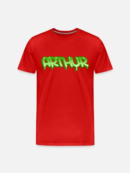 Graffiti Name Arthur - Men's Premium Organic T-Shirt - red