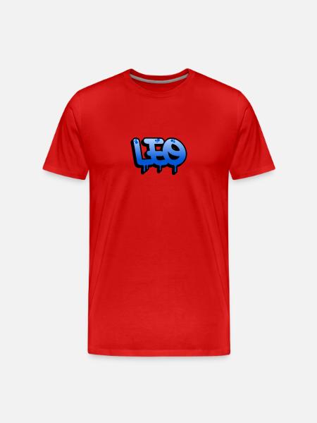 Graffiti-Name Leo - Männer Premium Bio T-Shirt - Rot
