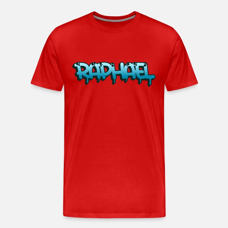 Graffiti-Name Raphael - Männer Premium Bio T-Shirt - Rot