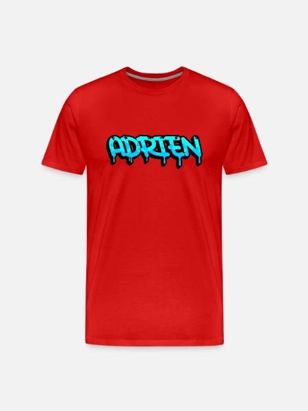 Graffiti first name Adrien - Men's Premium Organic T-Shirt - red