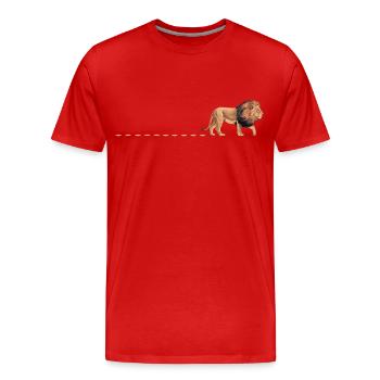 Traces de lions Lion Afrique Sentier des lions Safari Lions - T-shirt bio Premium Homme - rouge - Devant - Damien (186cm)