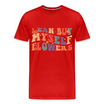 flowers affection romance wedding - Men's Premium Organic T-Shirt - red - Front - Damien (186cm)
