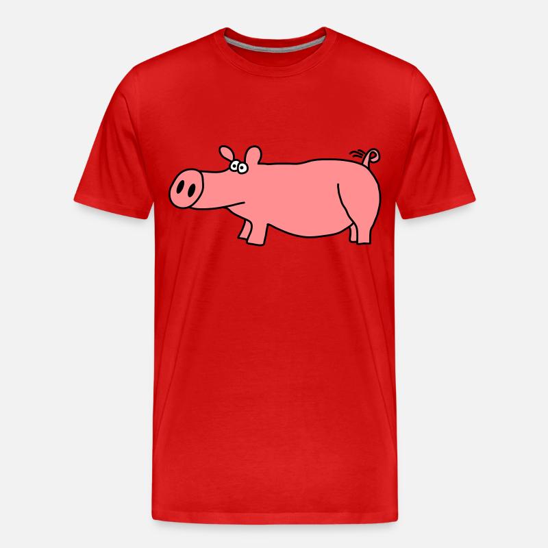 Schwein - Männer Premium Bio T-Shirt - Rot