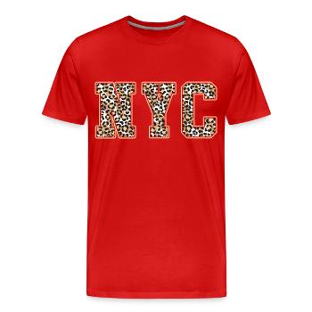 New York Leo Muster - Männer Premium Bio T-Shirt - Rot - Vorne - Damien (186cm)
