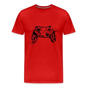 Gaming Controller - Men's Premium Organic T-Shirt - red - Front - Damien (186cm)
