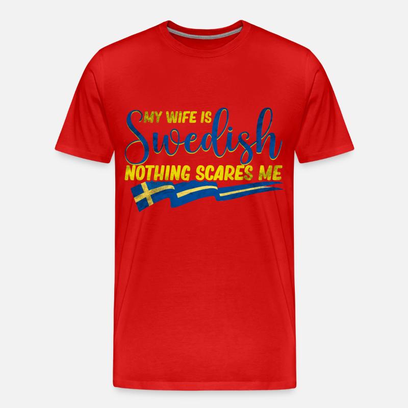 Schweden Ehemann - Männer Premium Bio T-Shirt - Rot