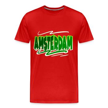 Amsterdam - Männer Premium Bio T-Shirt - Rot - Vorne - Damien (186cm)